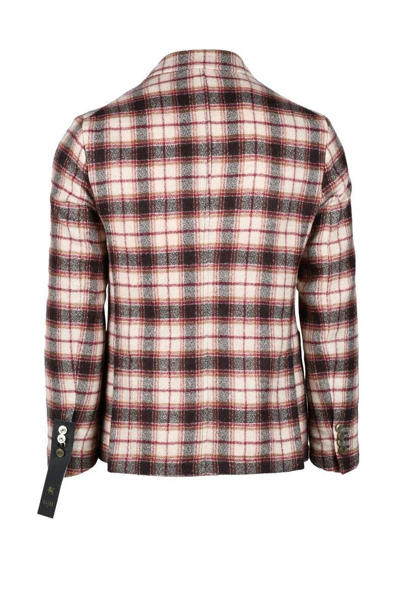 G H Giacca Lana Vergine - Beige/Bordeaux