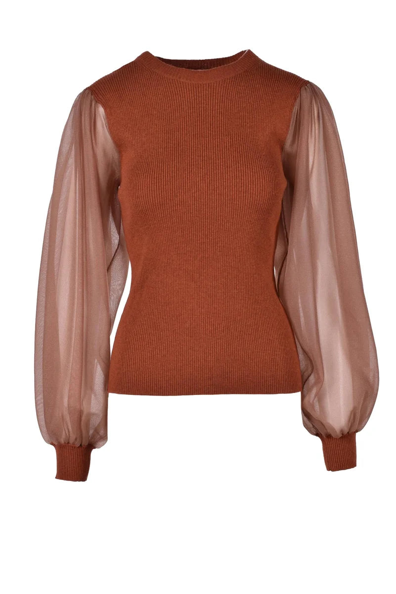 Ulla Johnson Maglia Lana Cotone Nylon Poliestere Marrone Donna