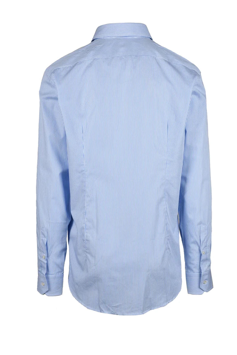 Himon S Camicia Cotone Righe - Bianco/Celeste