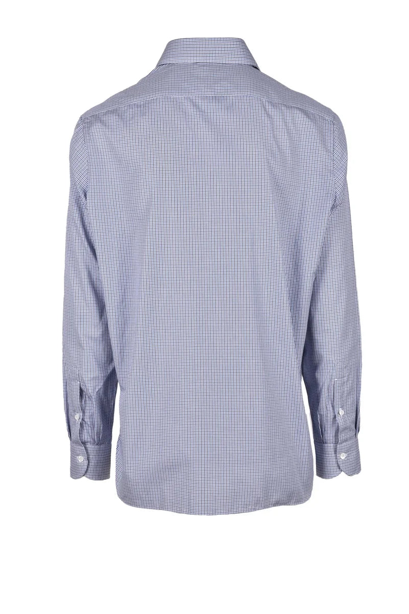 Luigi Borrelli Napoli Camicia Cotone - Bianco/Blu