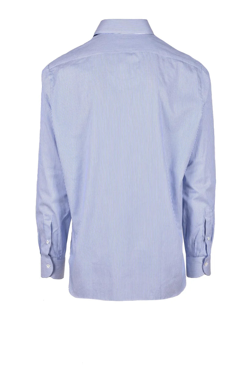 Luigi Borrelli Napoli Camicia Cotone - Bianco/Blu