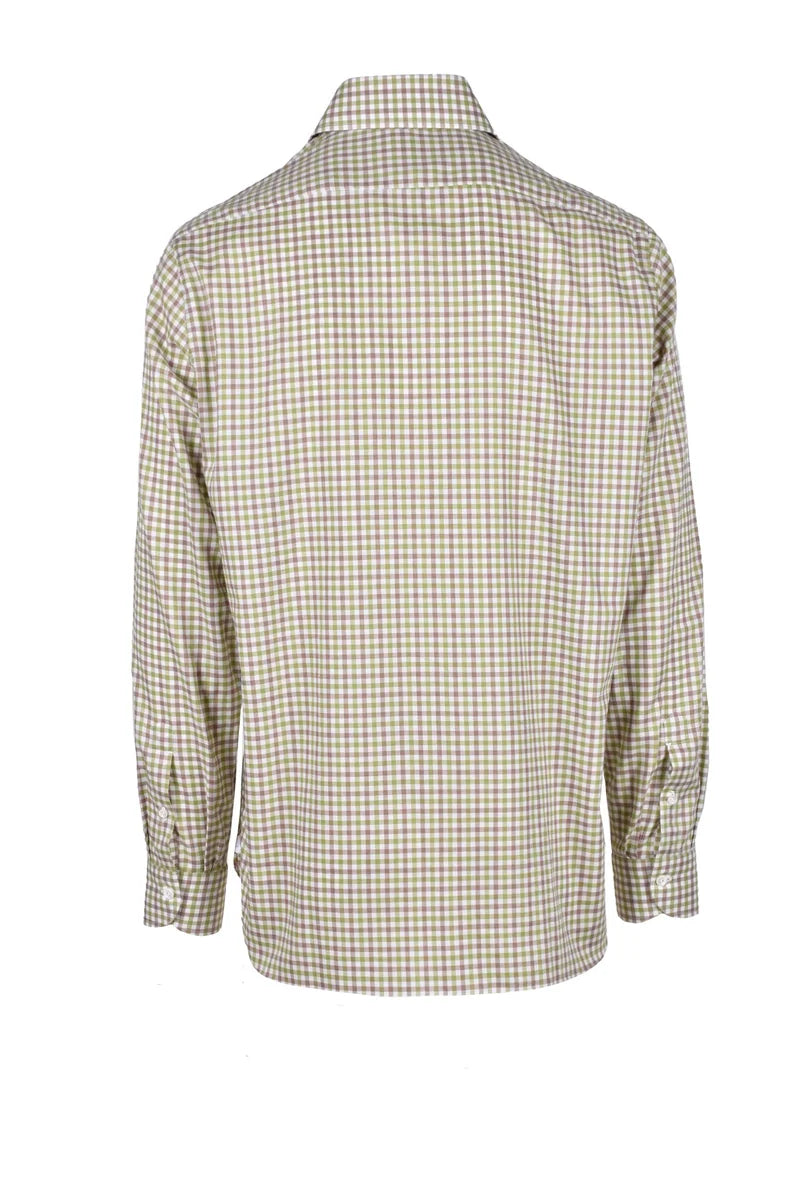 Luigi Borrelli Napoli Camicia Verde/Marrone