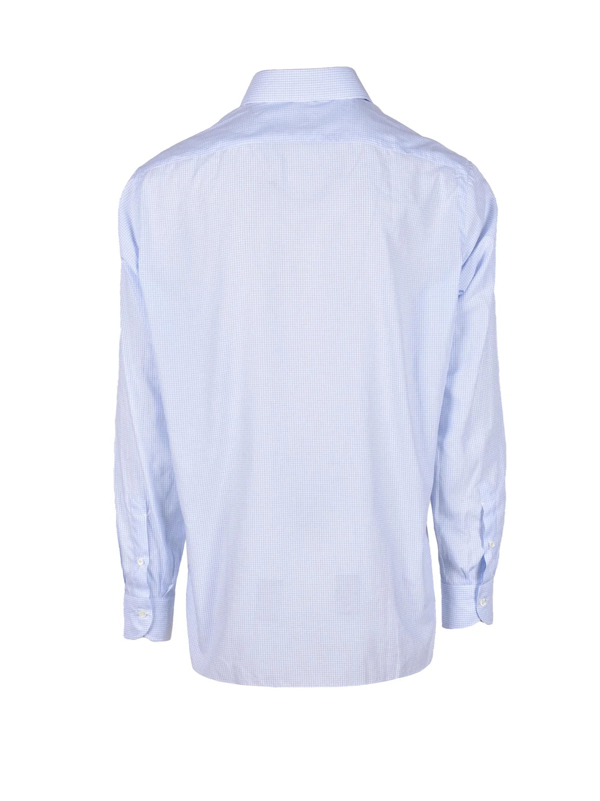 Luigi Borrelli Napoli Camicia Cotone Bianco/Celeste
