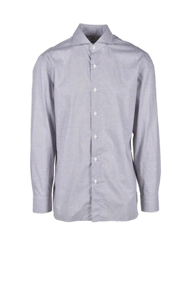 Luigi Borrelli Napoli Camicia Cotone - Blue/Brown