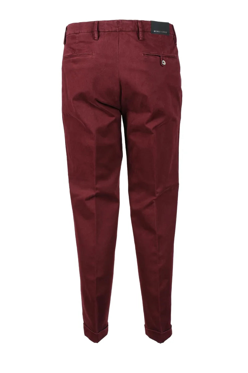 Michele Carbone Pantalone Cotone Stretch - Rosso