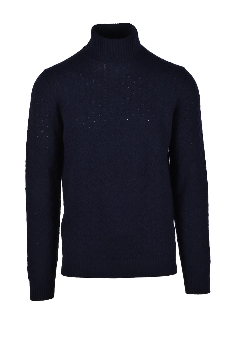 Fama Maglia Lana, Seta e Cashmere - Blu