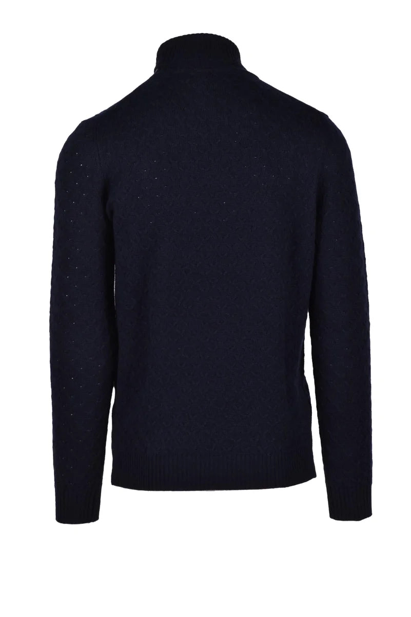 Fama Maglia Lana, Seta e Cashmere - Blu