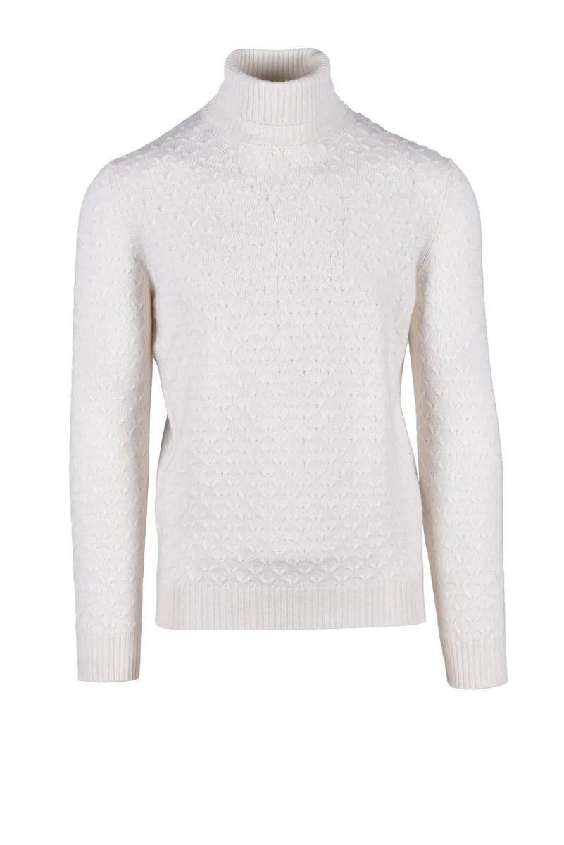 Fama Maglia Lana, Seta e Cashmere - Bianco