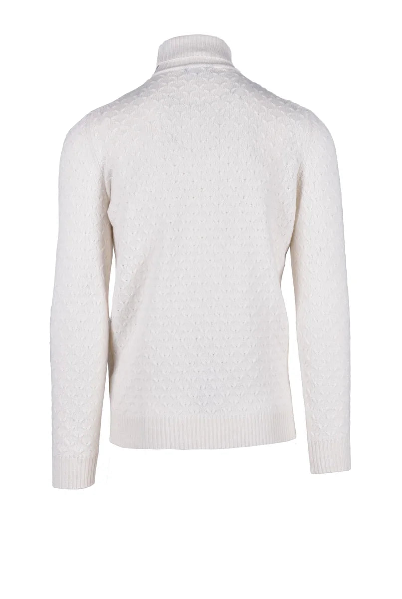 Fama Maglia Lana, Seta e Cashmere - Bianco