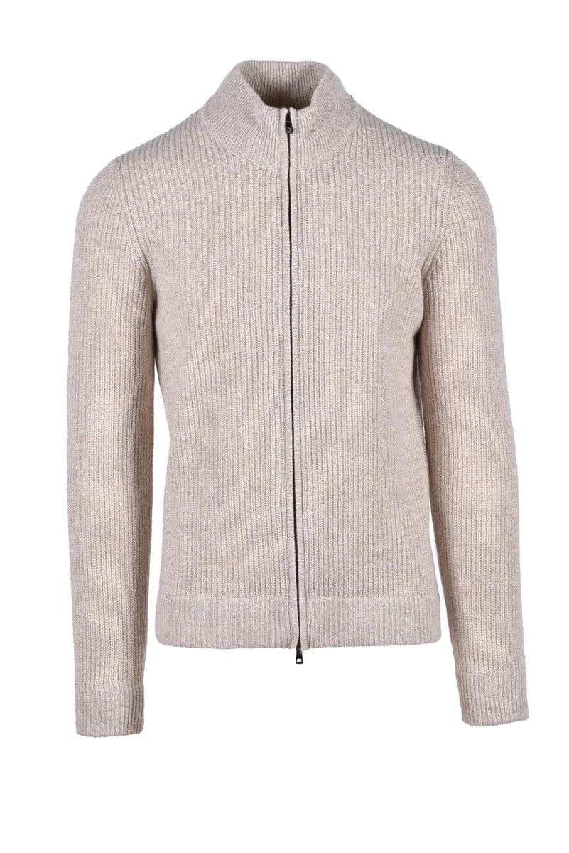 Fama Cardigan Lana Merino e Cashmere - Beige