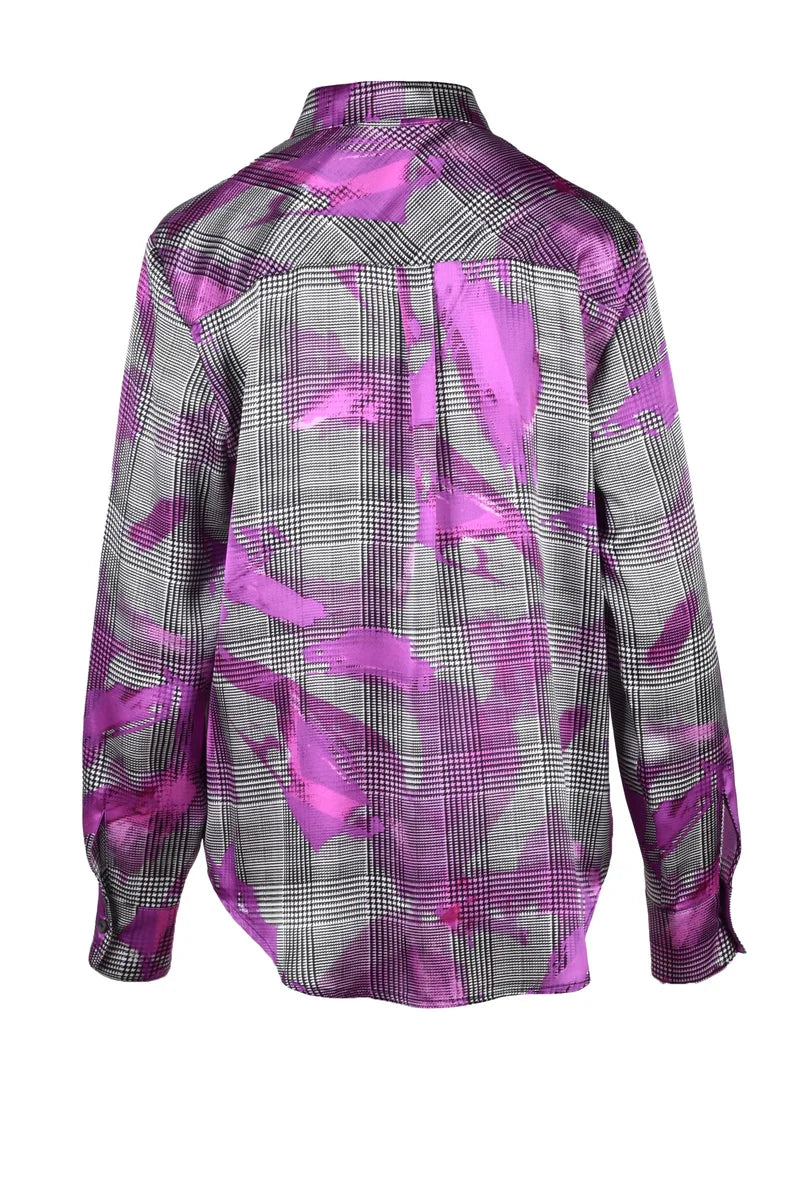 Sleep No More Camicia Seta Purple/Grey