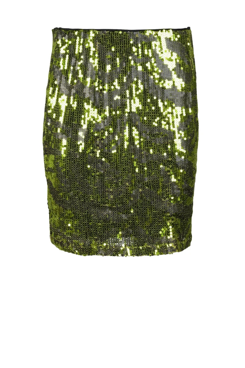 Gestuz Gonna Corta Paillettes - Verde