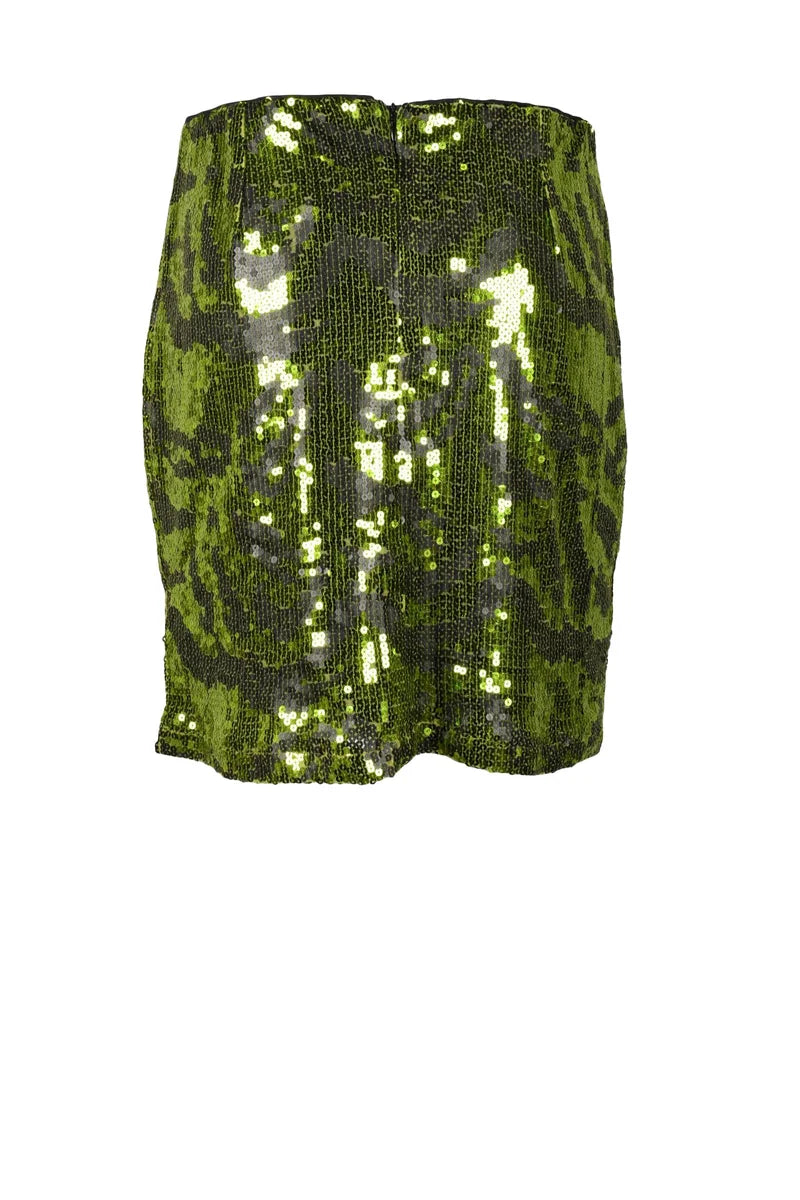 Gestuz Gonna Corta Paillettes - Verde