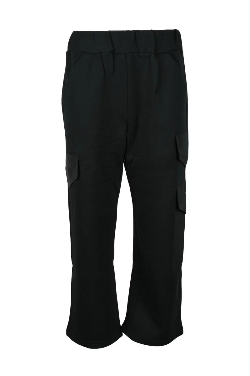 Rose A Pois Pantaloni Cotone - Nero