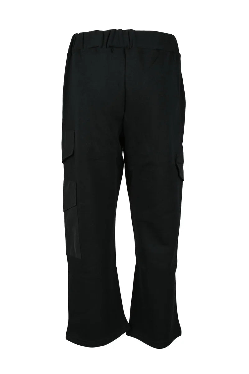 Rose A Pois Pantaloni Cotone - Nero