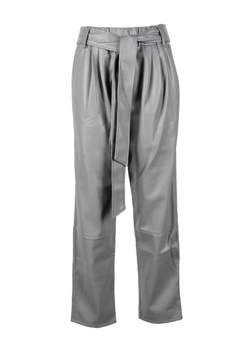 G!na Pantaloni Ecopelle - Grigio