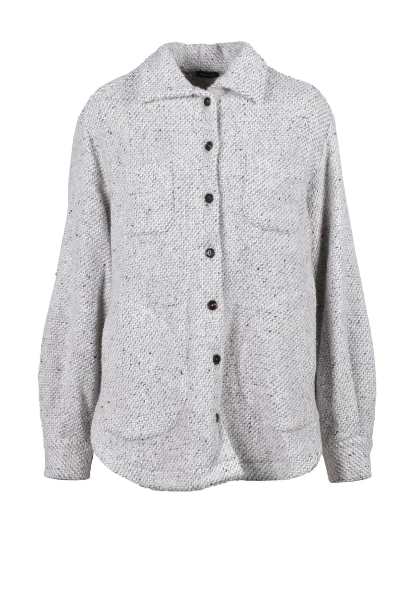 Kiton Camicia Lana e Cashmere - Grigio Chiaro