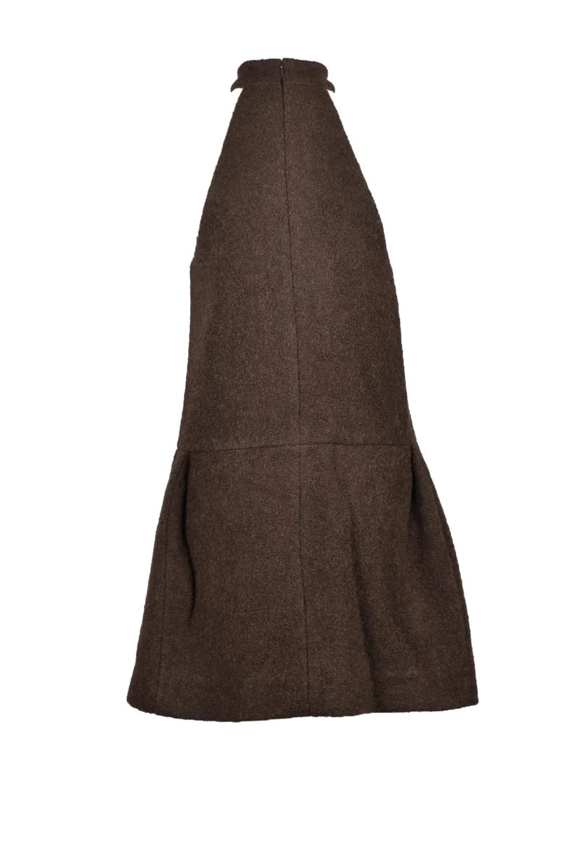 We11done Abito Bouclé Lana Alpaca - Marrone