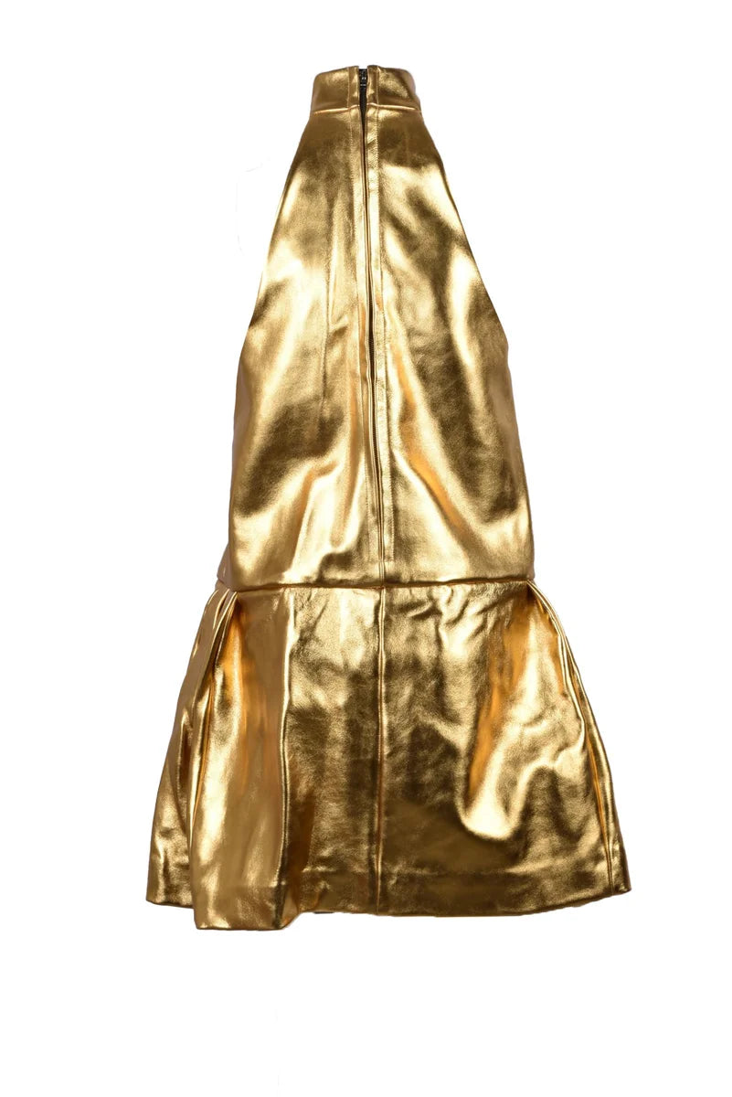 We11done Abito Pelle - Oro