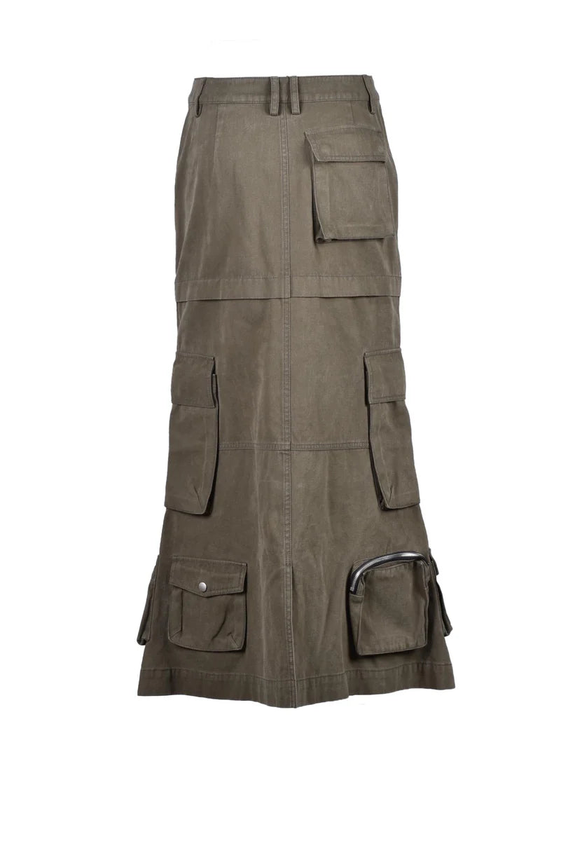 We11done Abito Cargo Cotone - Khaki