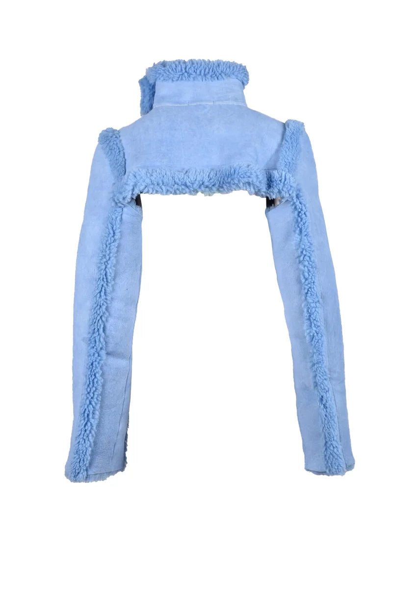 Laquan Smith Leather Jacket Celeste