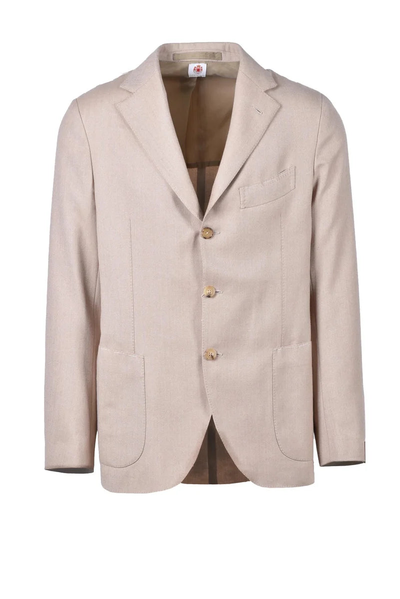 Luigi Borrelli Napoli Giacca Lana Vergine - Beige
