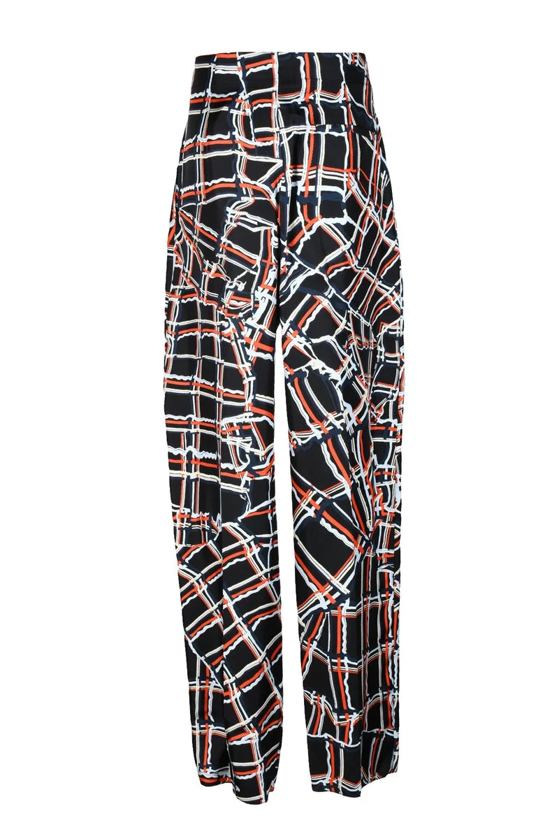 Bottega Veneta Pantalone Seta - Nero/Arancione