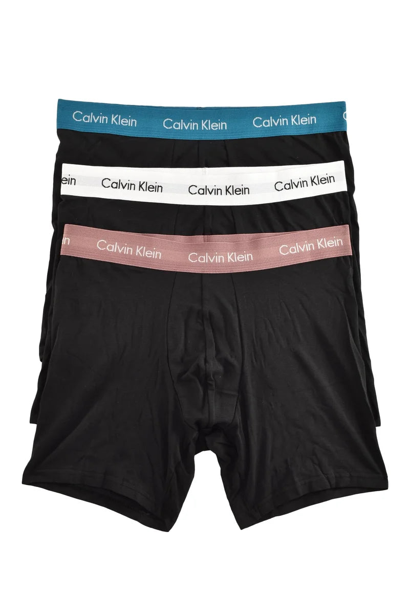 Calvin Klein Set Boxer 3pz Cotone Stretch - Nero