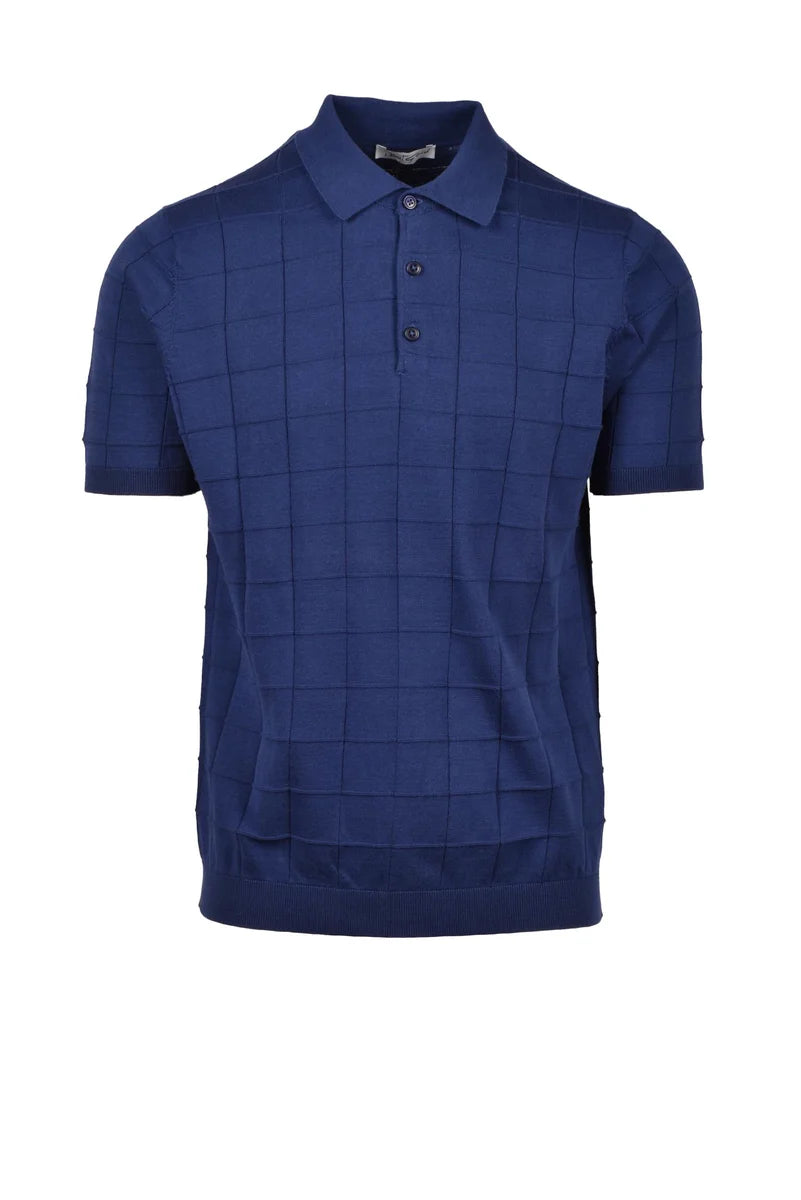 Planet Grid Polo in Maglia - Blu