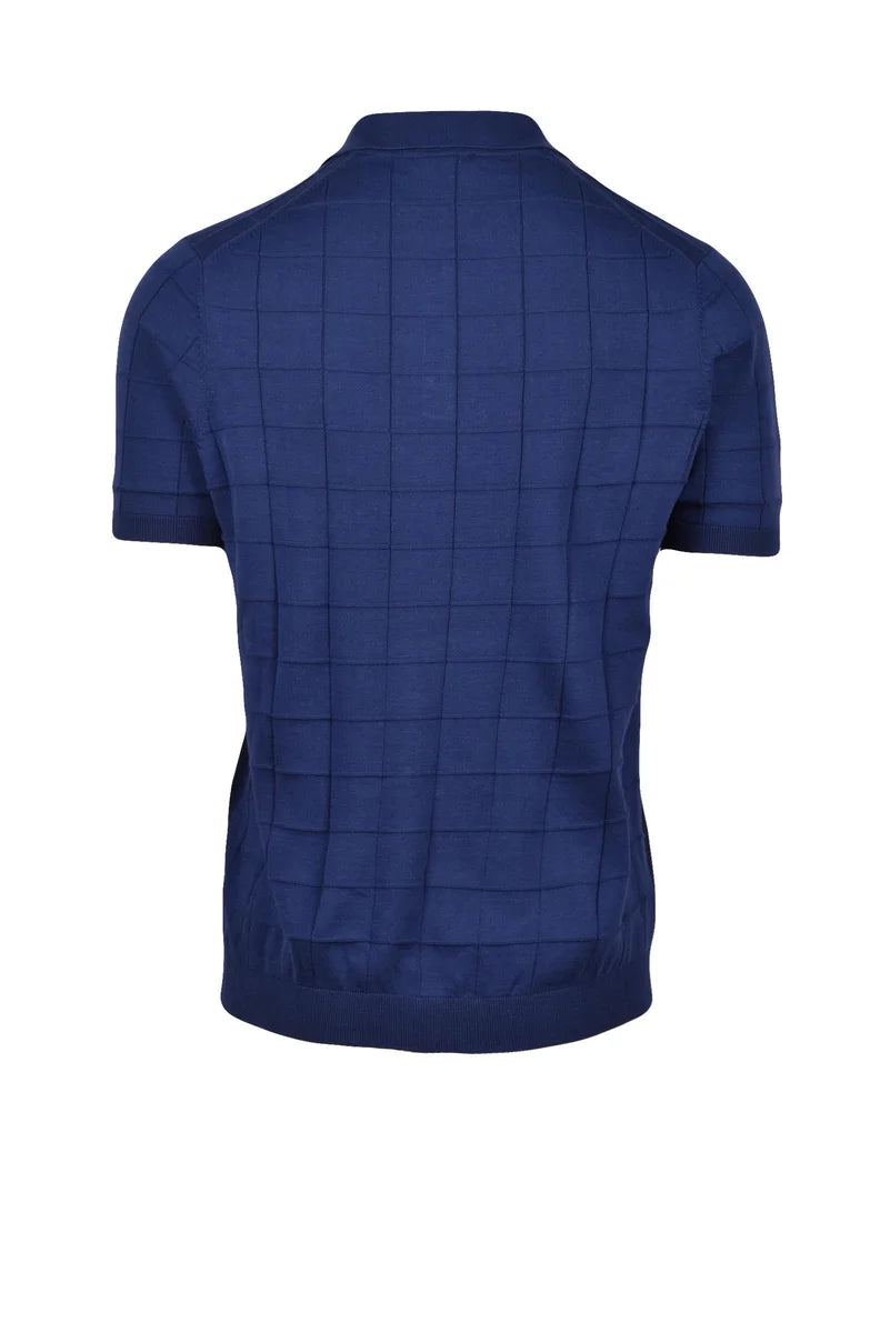 Planet Grid Polo in Maglia - Blu