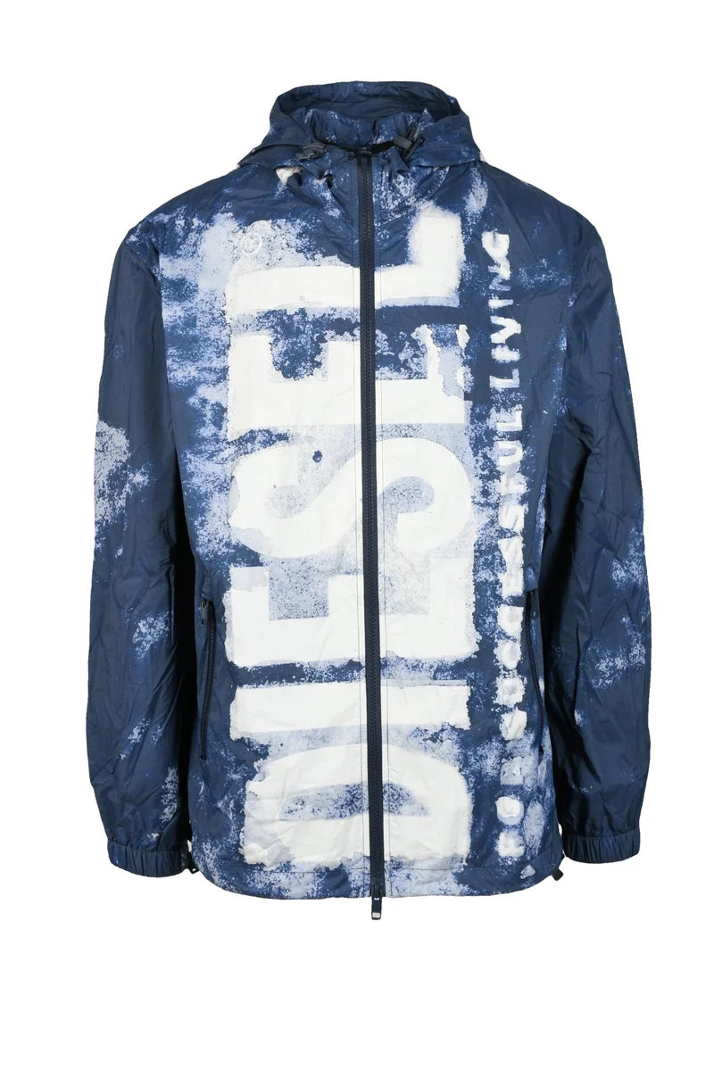 Diesel Giacca Antivento - Blu/Bianco