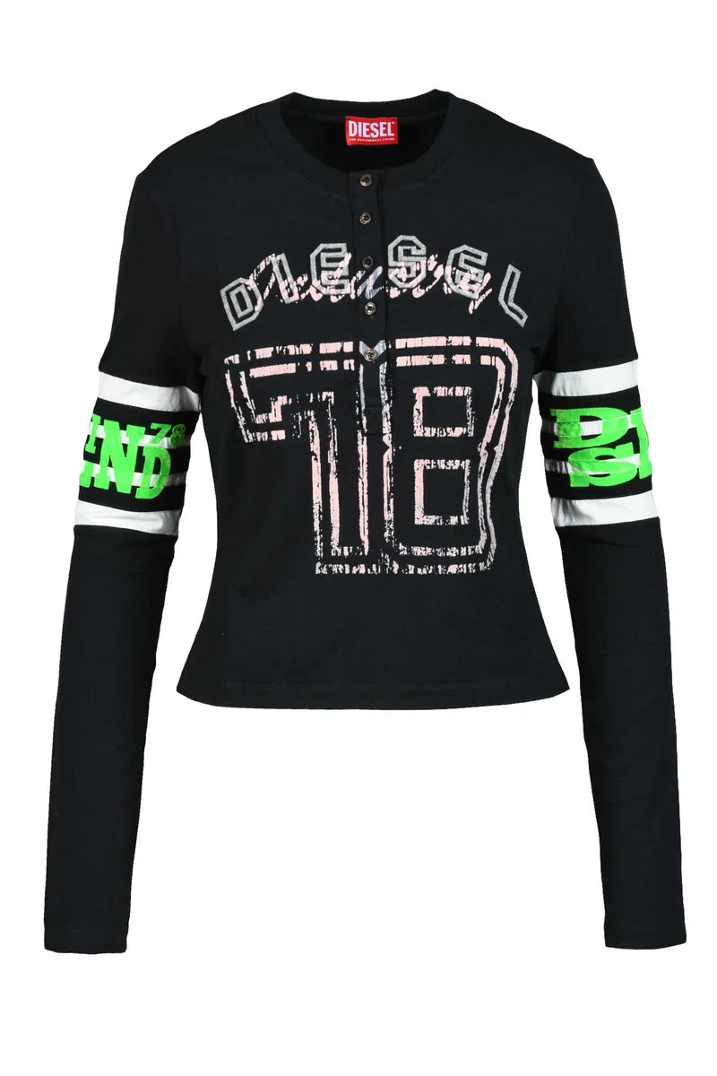 Diesel T-shirt Serafino - Nero