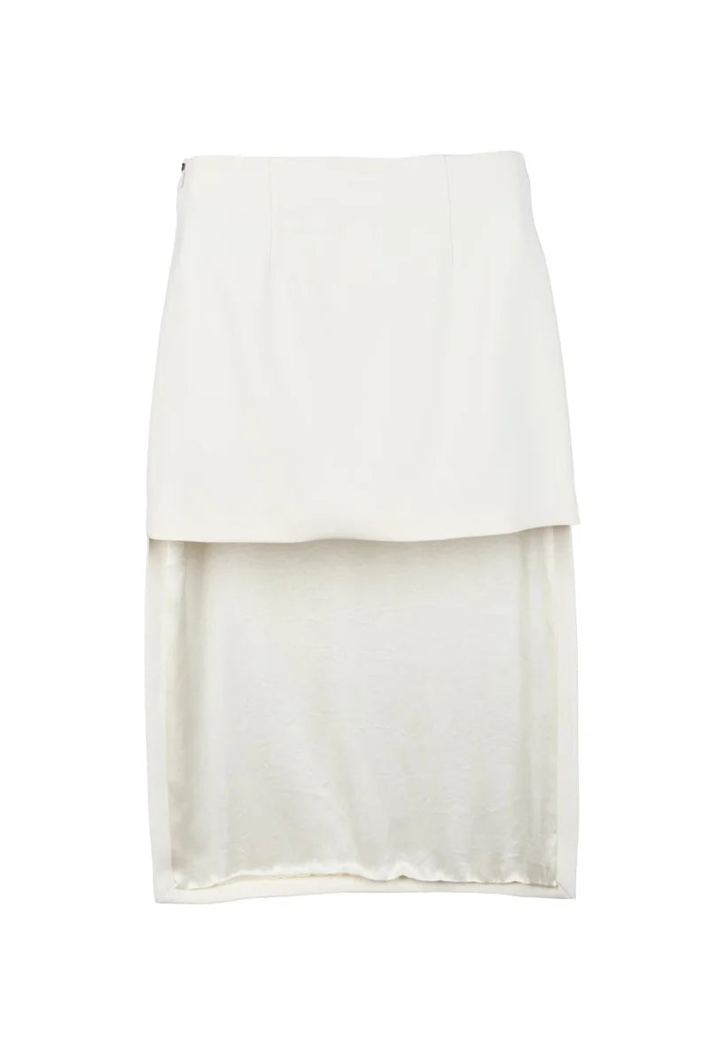 Sportmax Asymmetric White Skirt