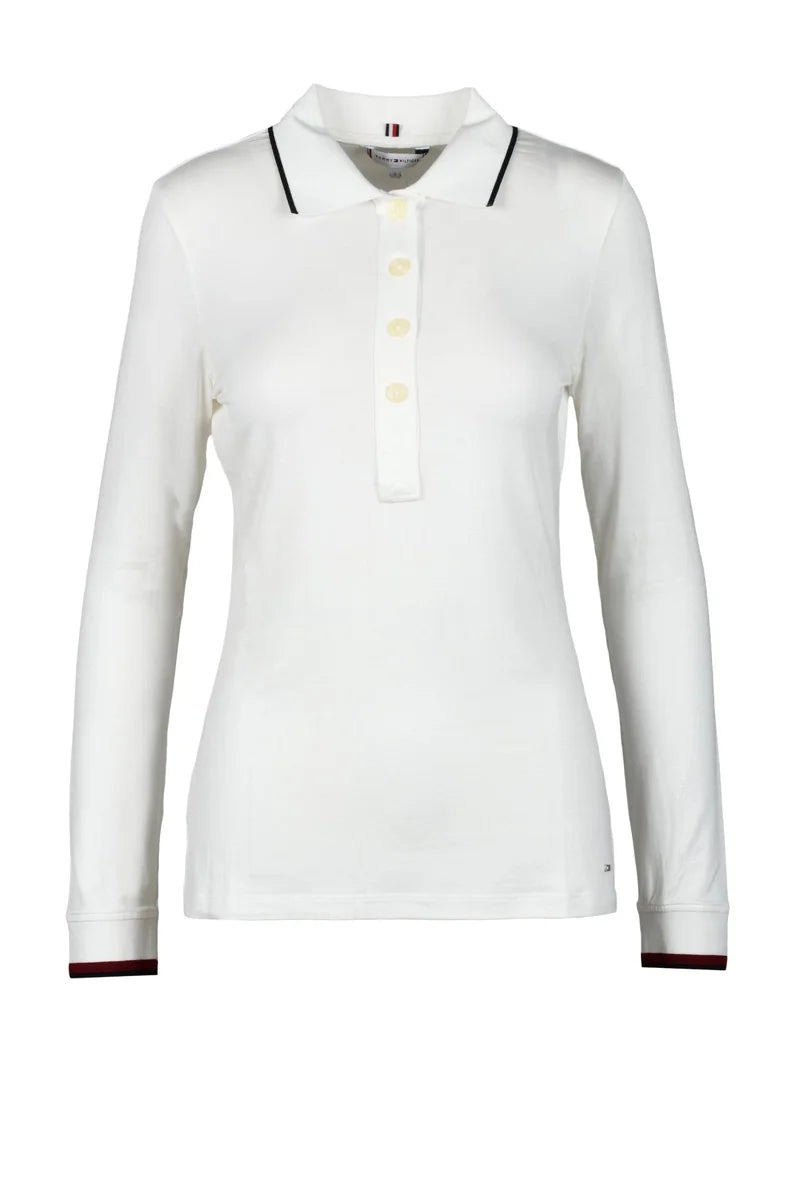 Tommy Hilfiger Polo Viscosa Elastan - Bianco