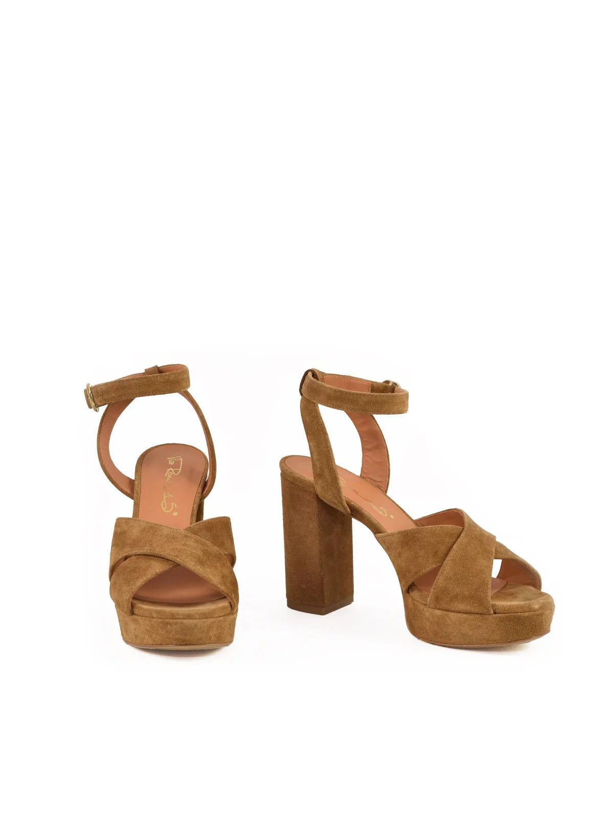 Via Roma 15 Sandalo Suede Tacco Alto - Marrone