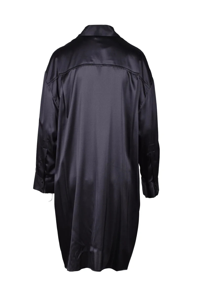 Wild Cashmere Camicia Seta Stretch - Nero