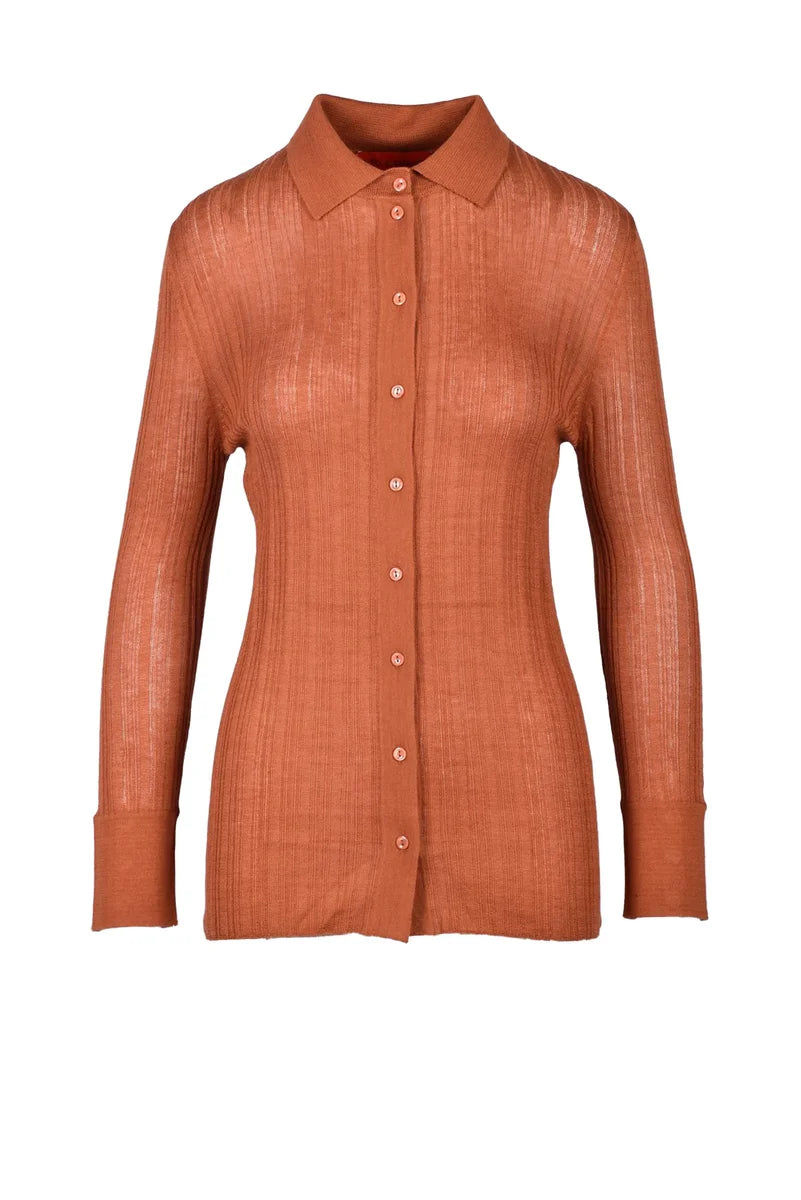 Wild Cashmere Cardigan Cannettato - Cognac