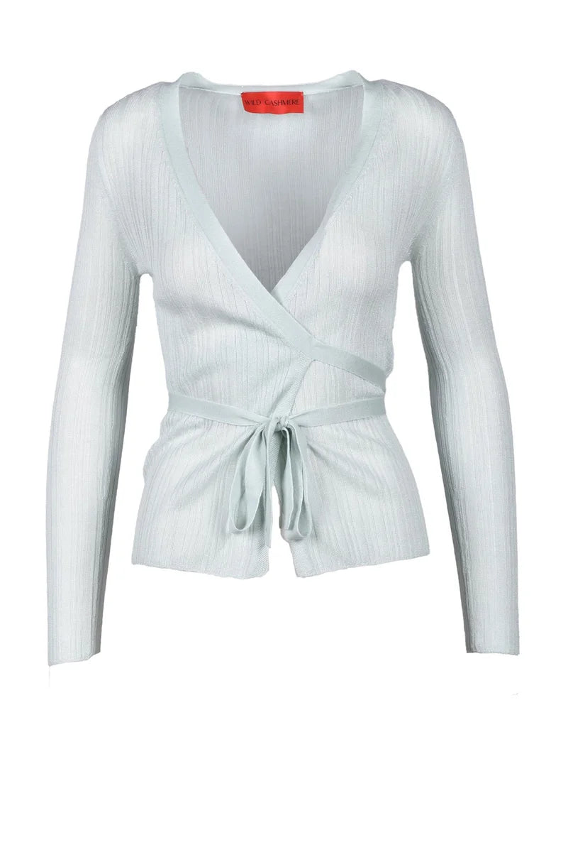 Wild Cashmere Cardigan Incrociato - Verde Acqua