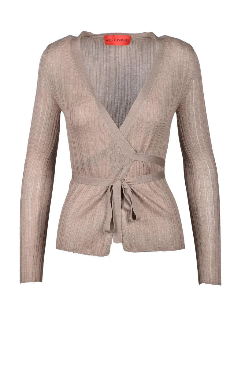 Wild Cashmere Cardigan Incrociato - Taupe