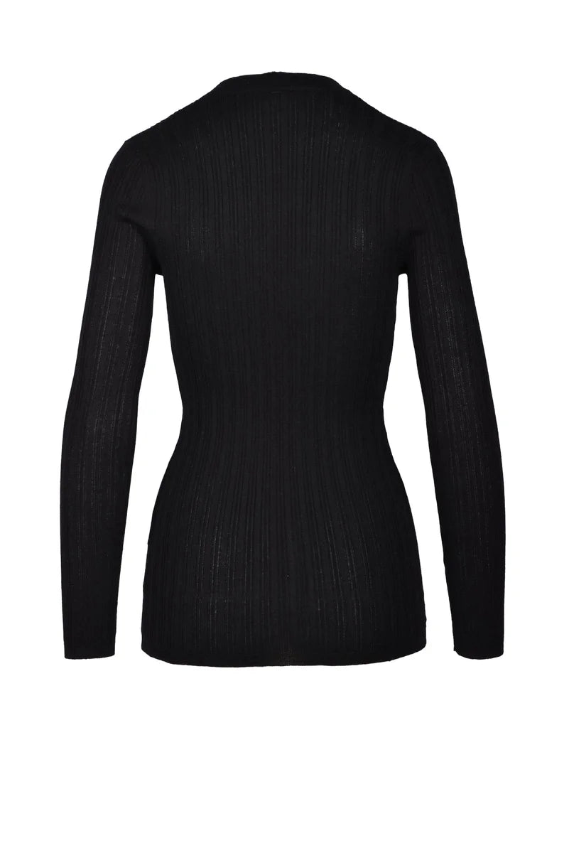Wild Cashmere Cardigan Cannettato - Nero