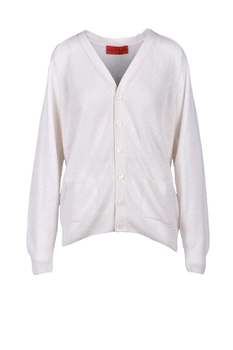 Wild Cashmere Cardigan 100% Cashmere - White