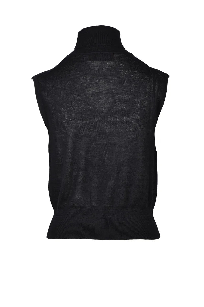 Wild Cashmere Top Seta e Cashmere - Nero