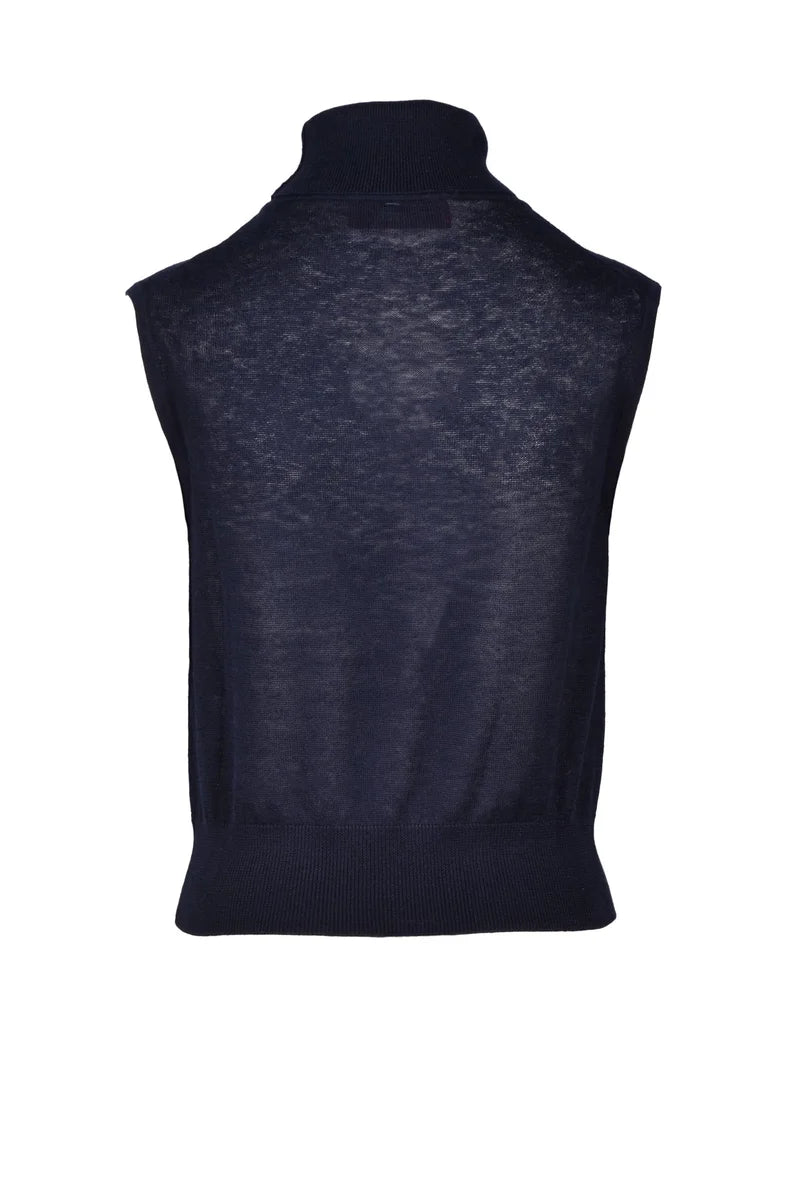Wild Cashmere Top Seta e Cashmere - Blu Notte
