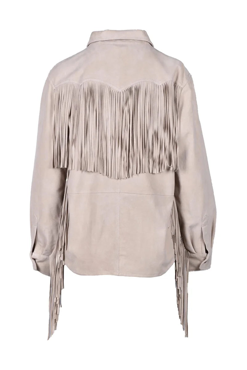 Wild Cashmere Camicia Pelle Suede - Beige
