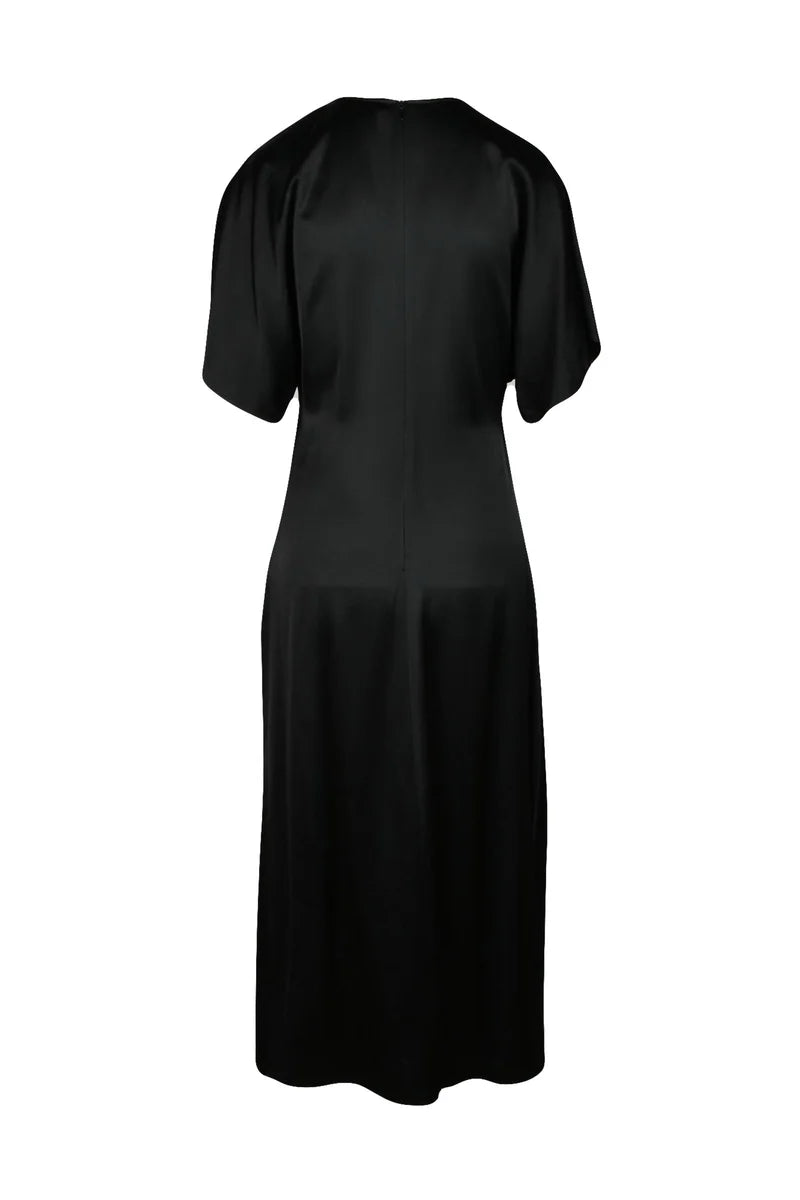 Fabiana Filippi Abito Lungo Raso Arricciato - Nero
