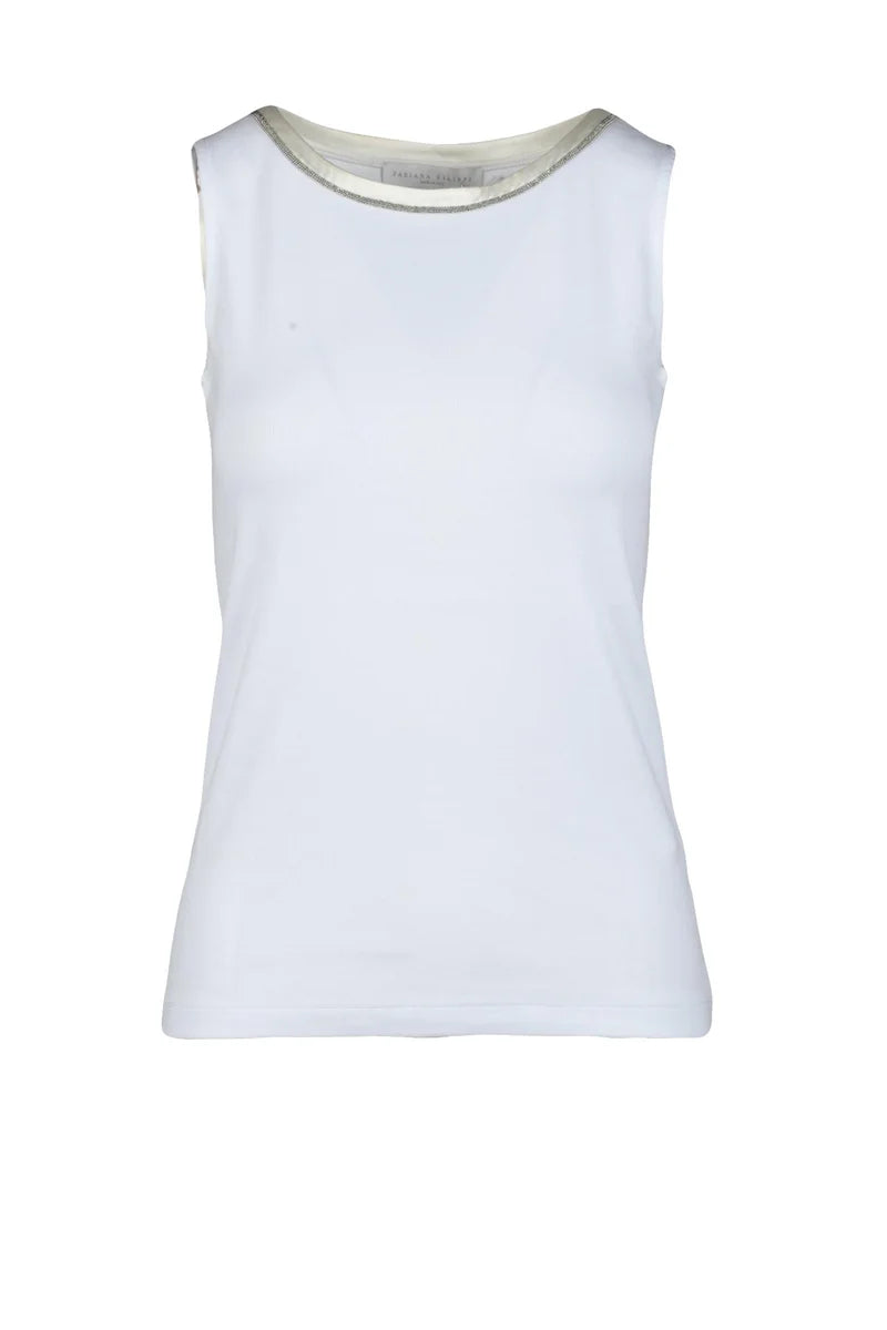 Fabiana Filippi Top in Cotone Stretch - Bianco