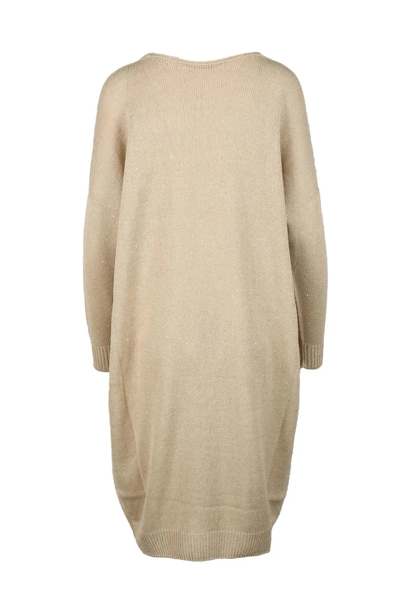 Fabiana Filippi Abito Tricot Cotone Lino Poliestere - Beige