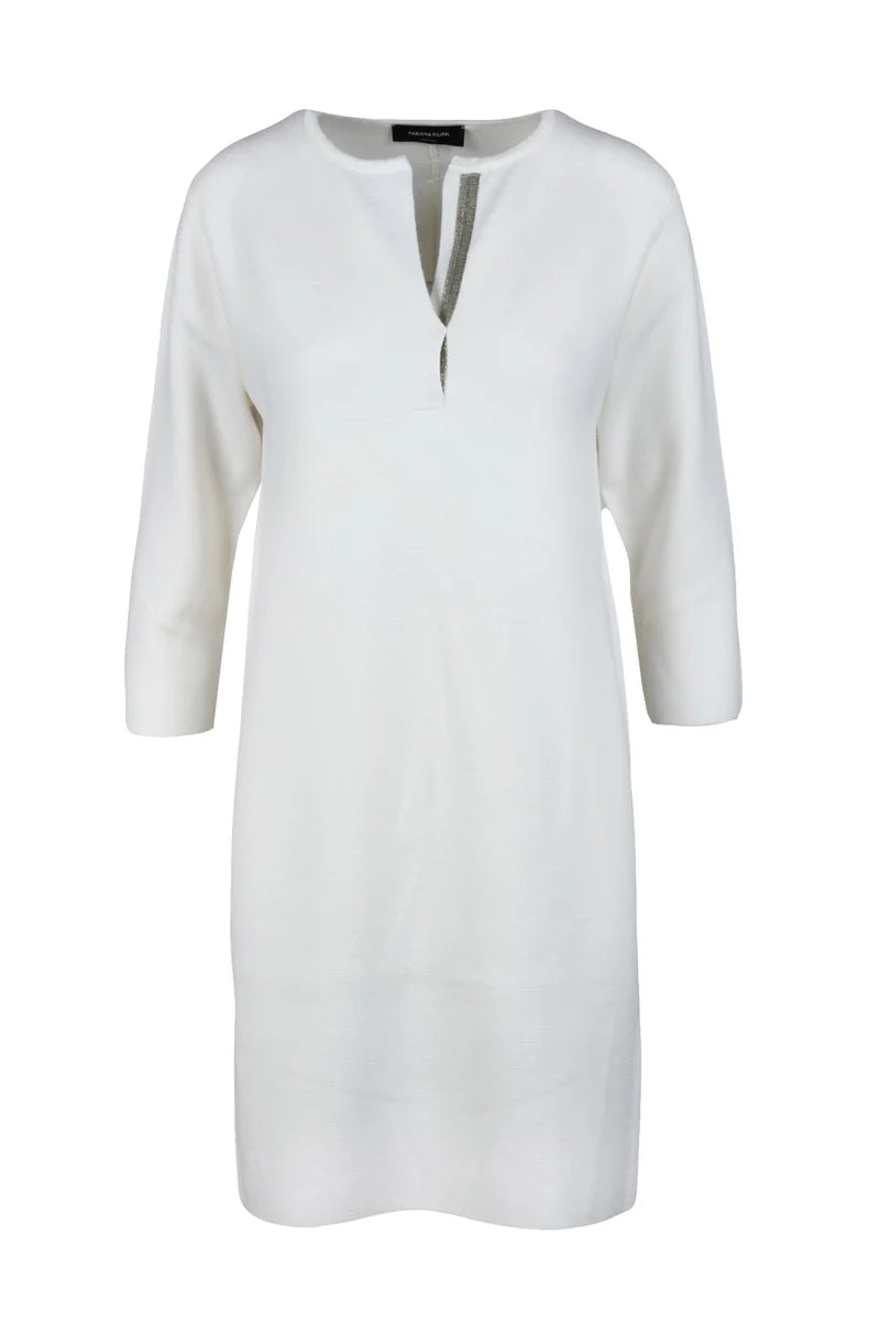 Fabiana Filippi Abito Maglia Lana Vergine - Bianco
