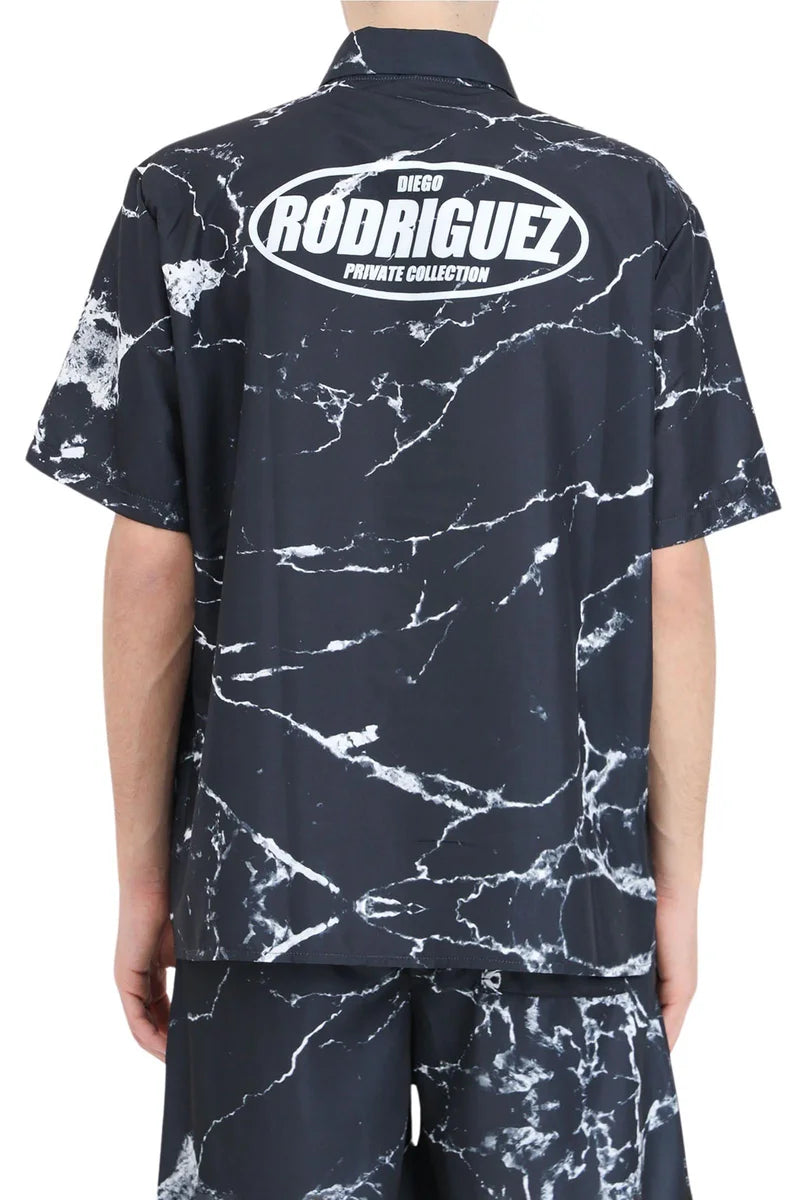 D. Rodriguez Camicia Poliestere - Nero/Bianco