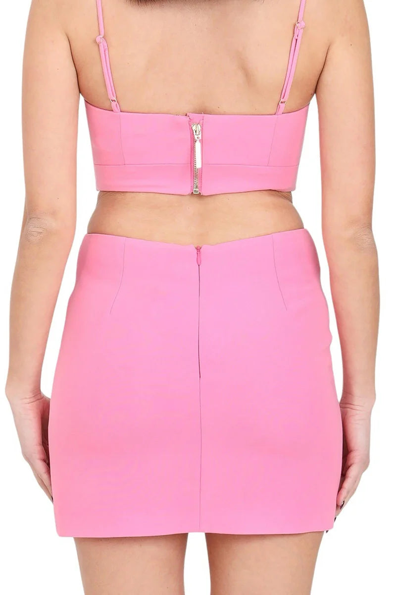 Simona Corsellini Gonna Mini Zip - Rosa